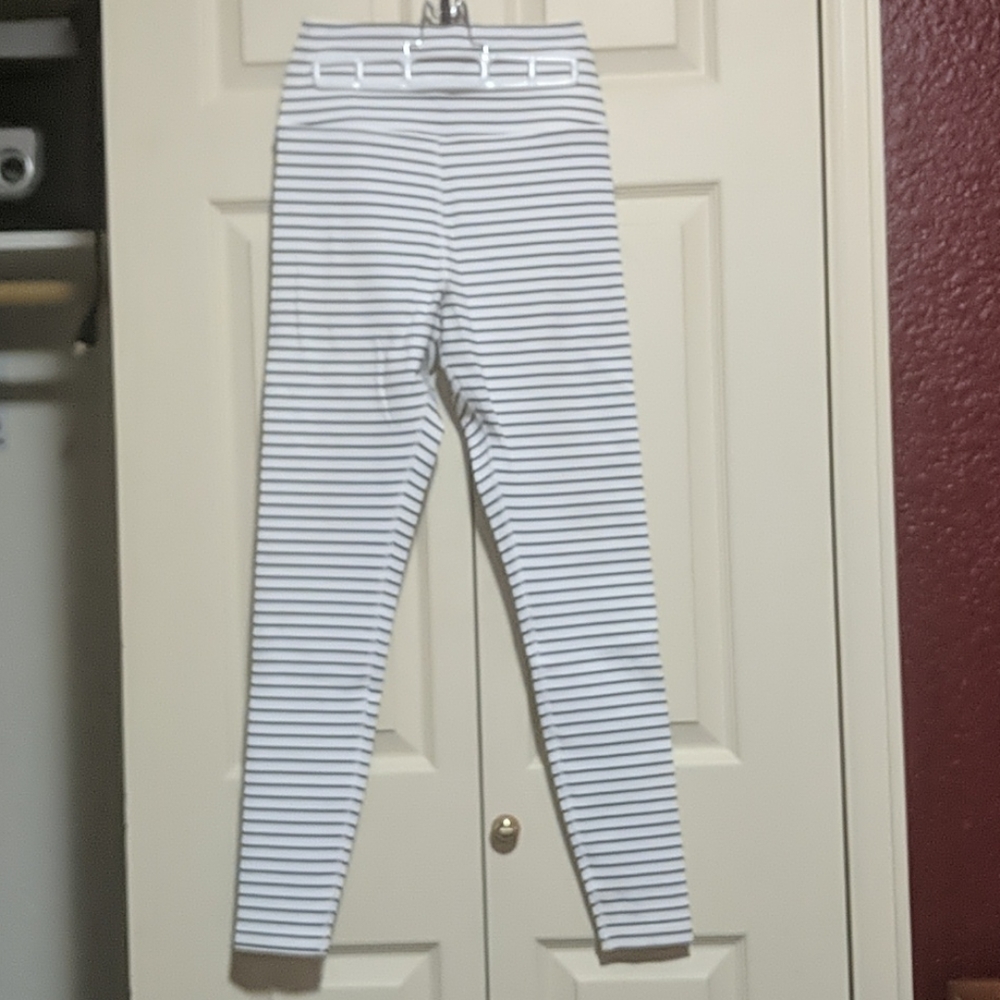 Black and White Striped Leggings